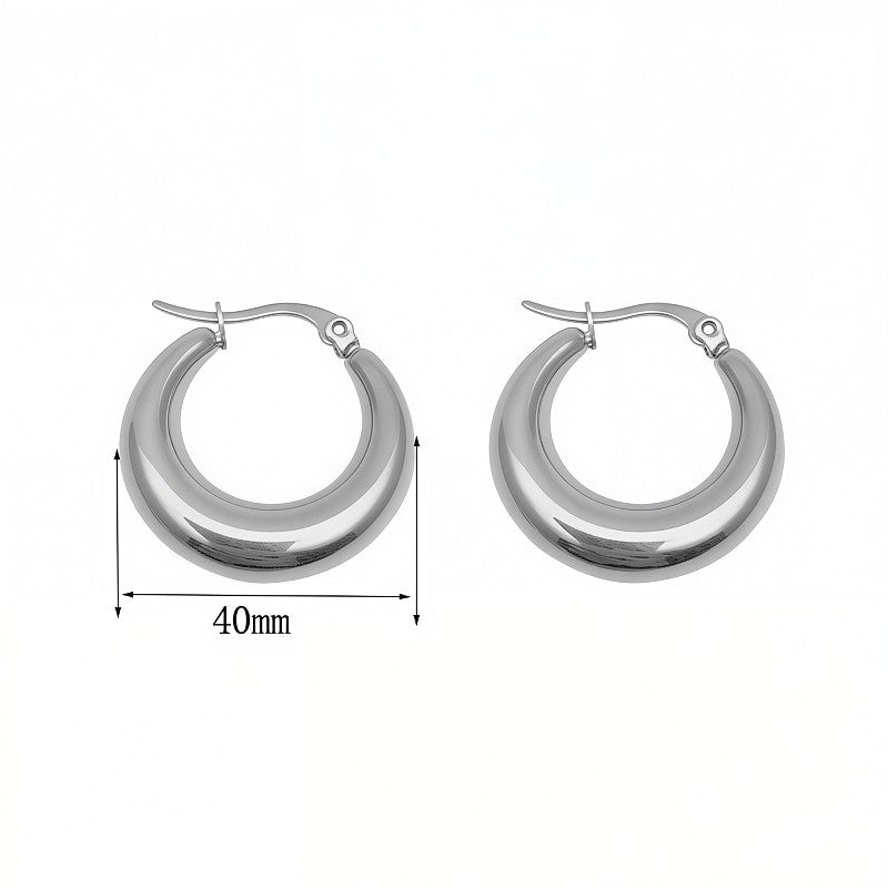 Chunky Gold Hoop Earrings for Women - Lightweight Thick Open Tear Drop Hoop