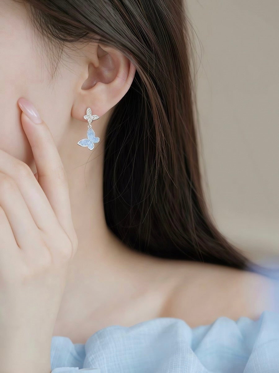 Ravello Enchanted Garden Butterfly Jewelry - Ethereal Ice-Blue Crystal Collection