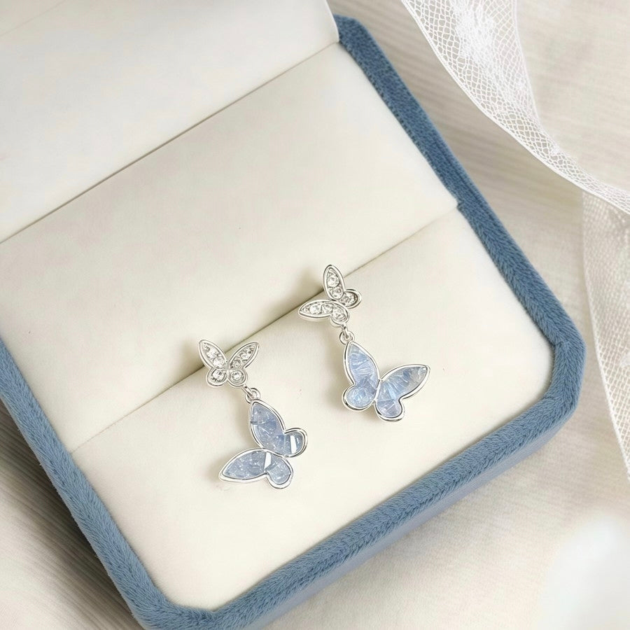Ravello Enchanted Garden Butterfly Jewelry - Ethereal Ice-Blue Crystal Collection