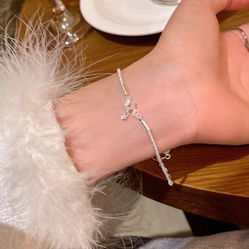 Sorrento Starry Night Spark Bracelet - Italian Heritage Diamond-Cut Starburst Chain