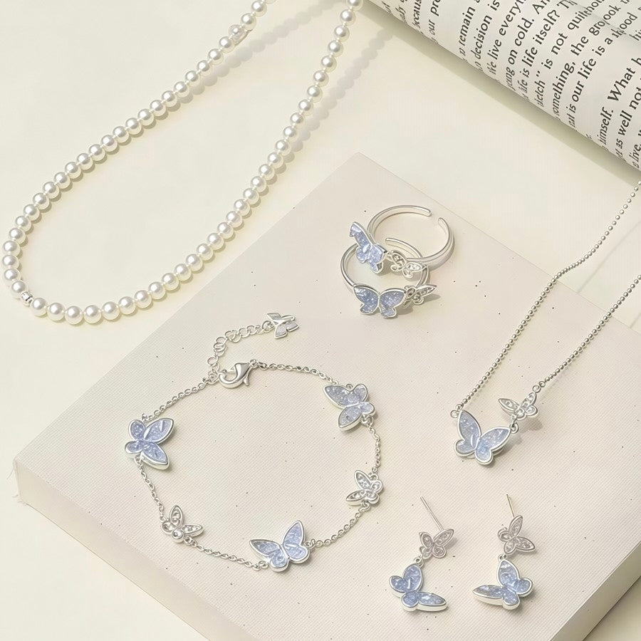 Ravello Enchanted Garden Butterfly Jewelry - Ethereal Ice-Blue Crystal Collection