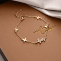 Riviera Crystal Butterfly Bracelet - Gold Layering Charm Chain⁠